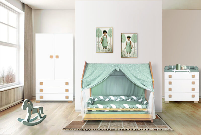 Future Lab - faggio naturale con corredo verde